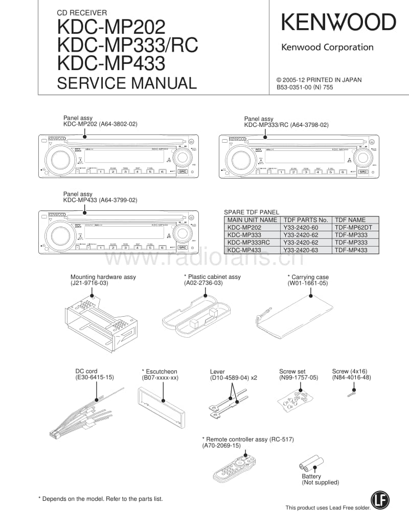 Kenwood-KDCMP-202-Service-Manual电路原理图.pdf_第1页