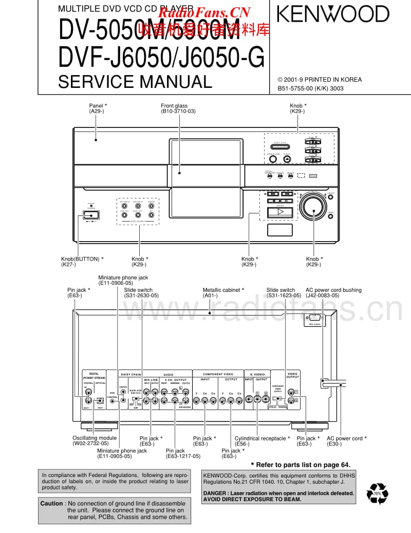 Kenwood-DVFJ-6050-Service-Manual电路原理图.pdf_第1页