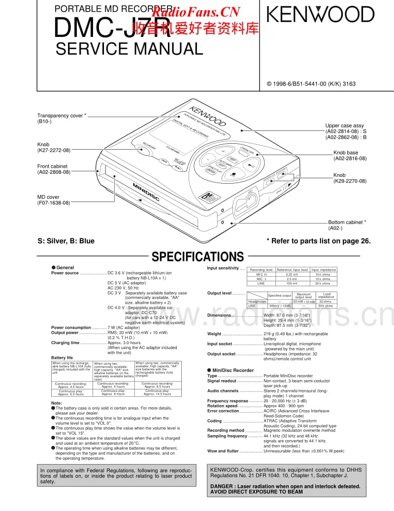 Kenwood-DMCJ-7-R-Service-Manual电路原理图.pdf_第1页