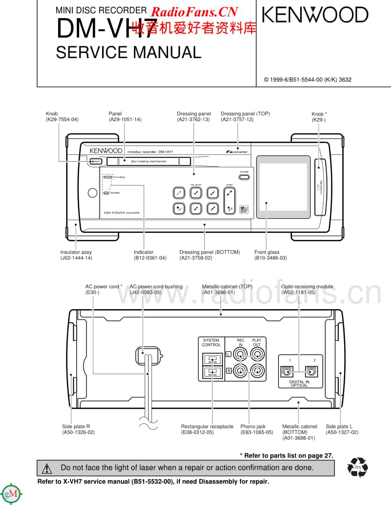 Kenwood-DMVH-7-Service-Manual电路原理图.pdf_第1页