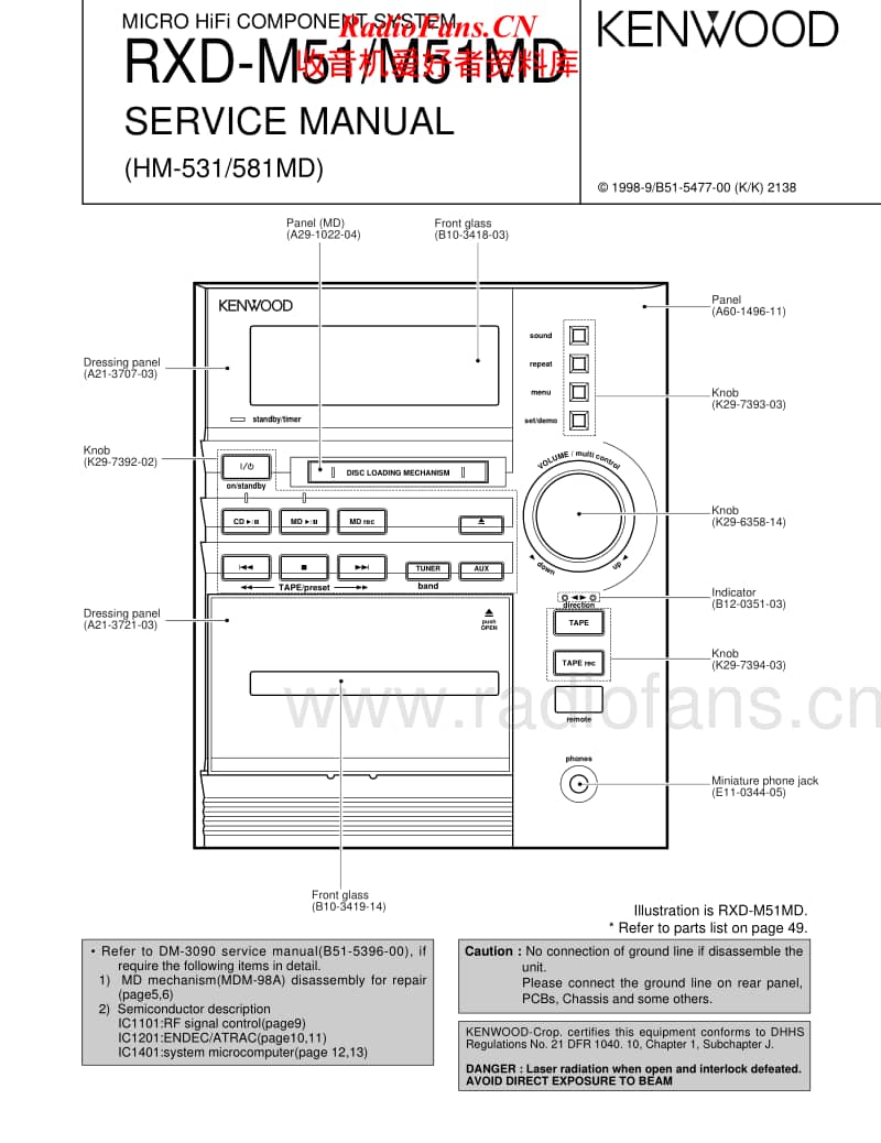 Kenwood-HM-531-Service-Manual电路原理图.pdf_第1页