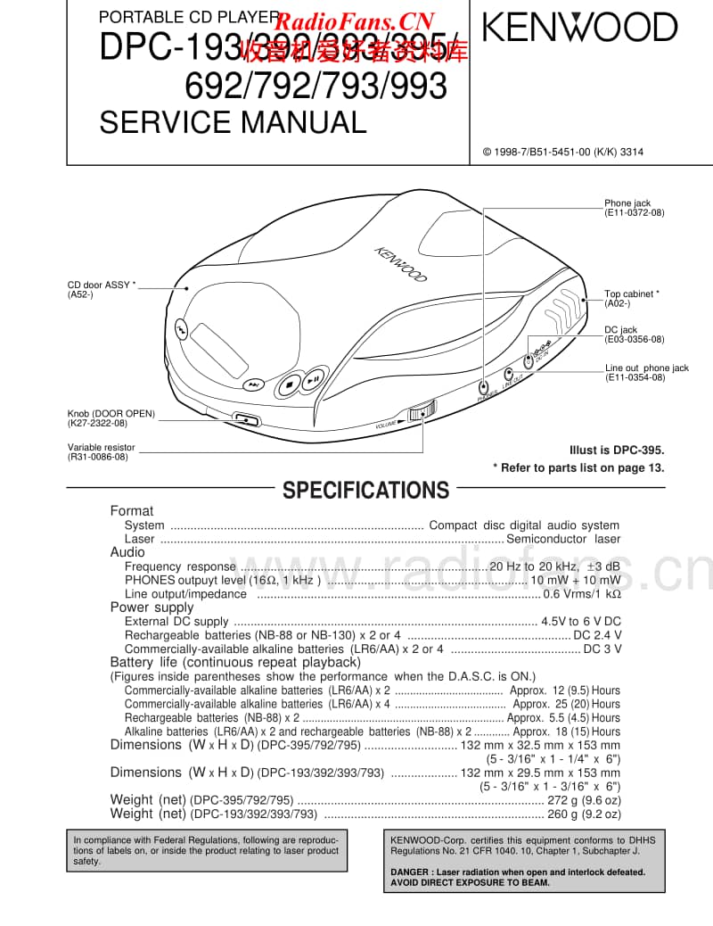 Kenwood-DPC-793-Service-Manual电路原理图.pdf_第1页