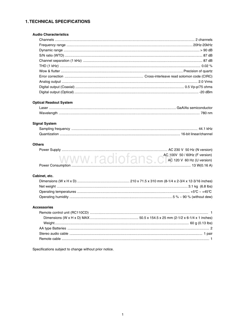 Marantz-CD-110-Service-Manual电路原理图.pdf_第3页