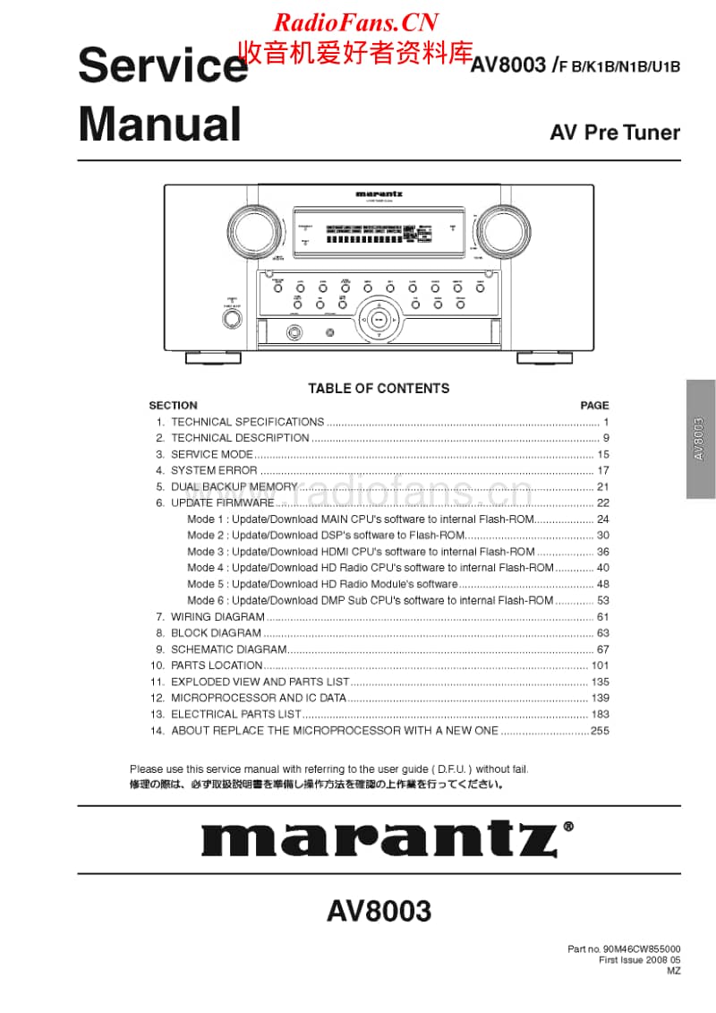 Marantz-AV-8003-Service-Manual电路原理图.pdf_第1页