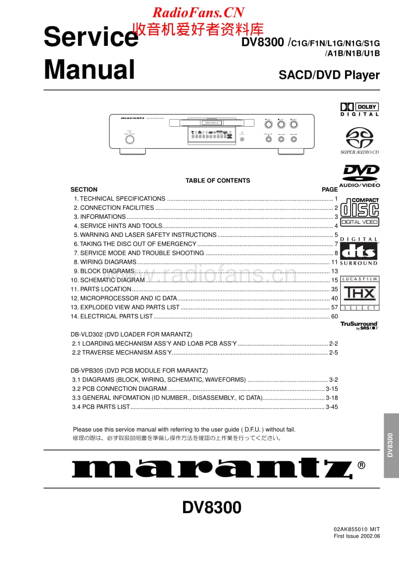 Marantz-DV-8300-Service-Manual电路原理图.pdf_第1页