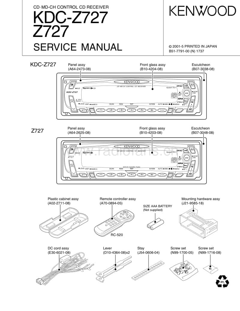 Kenwood-Z-727-Service-Manual电路原理图.pdf_第1页