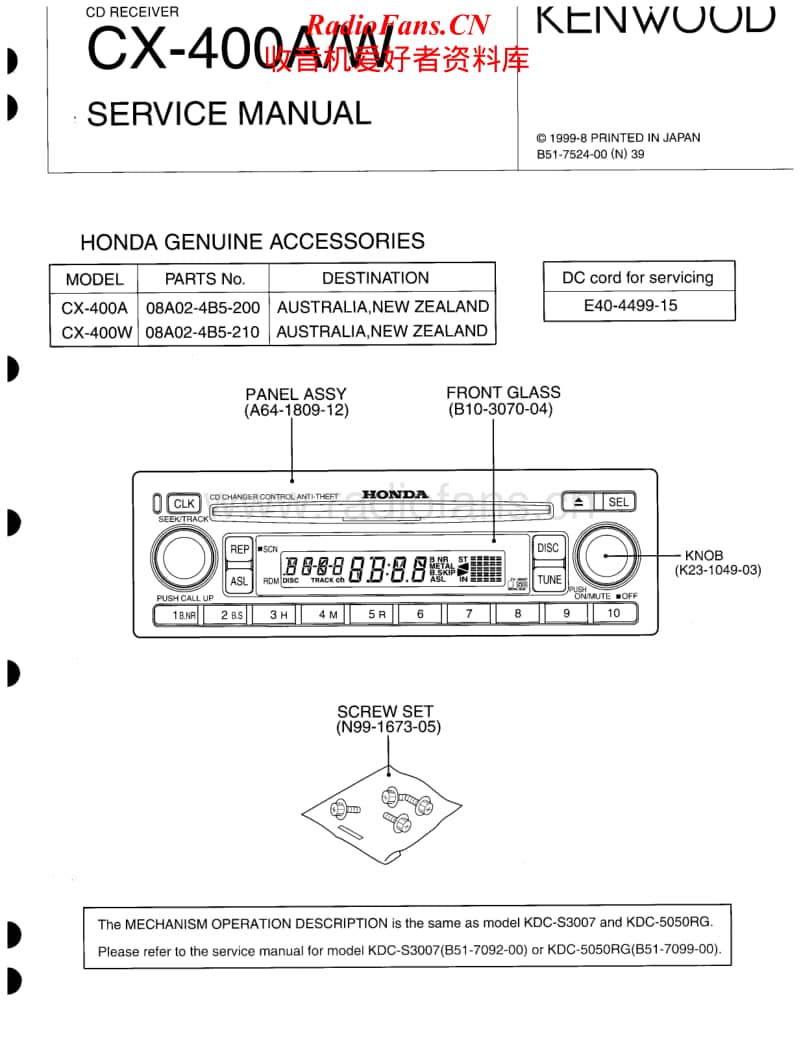 Kenwood-CX-400-AW-HU-Service-Manual电路原理图.pdf_第1页