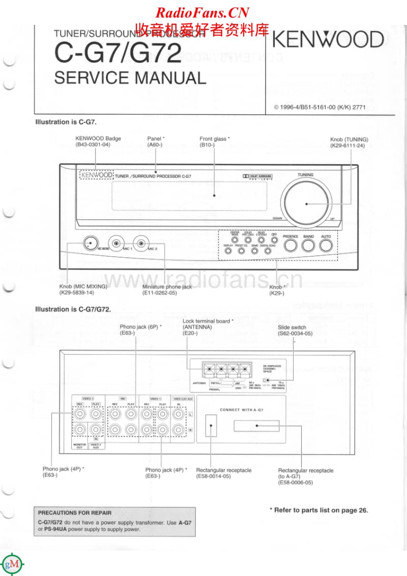 Kenwood-CG-72-Service-Manual电路原理图.pdf_第1页