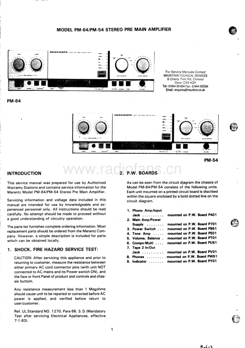 Marantz-PM-54-Service-Manual电路原理图.pdf_第3页