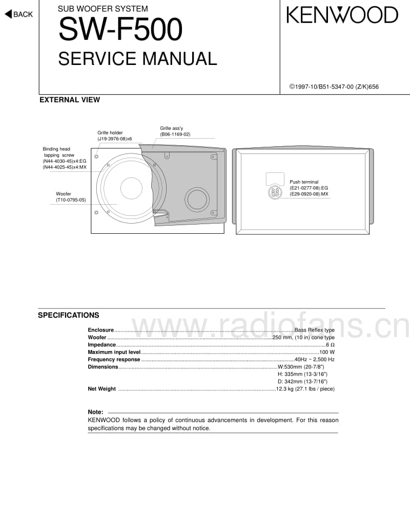 Kenwood-SWF-500-Service-Manual电路原理图.pdf_第1页