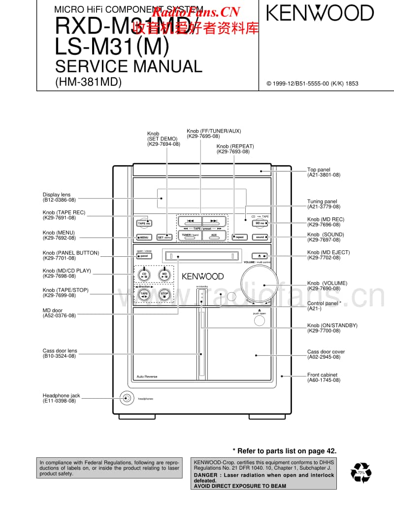 Kenwood-HM-381-MD-Service-Manual电路原理图.pdf_第1页