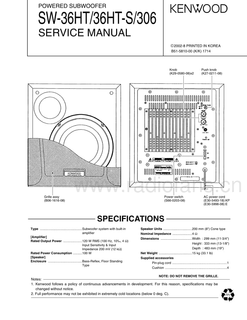 Kenwood-SW-306-Service-Manual电路原理图.pdf_第1页