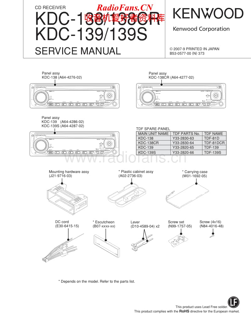 Kenwood-KDC-139-Service-Manual电路原理图.pdf_第1页