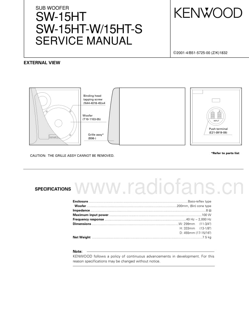 Kenwood-SW-15-HT-Service-Manual电路原理图.pdf_第1页