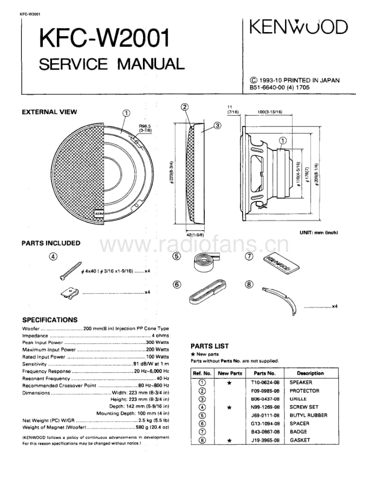 Kenwood-KFCW-2001-Service-Manual电路原理图.pdf_第1页