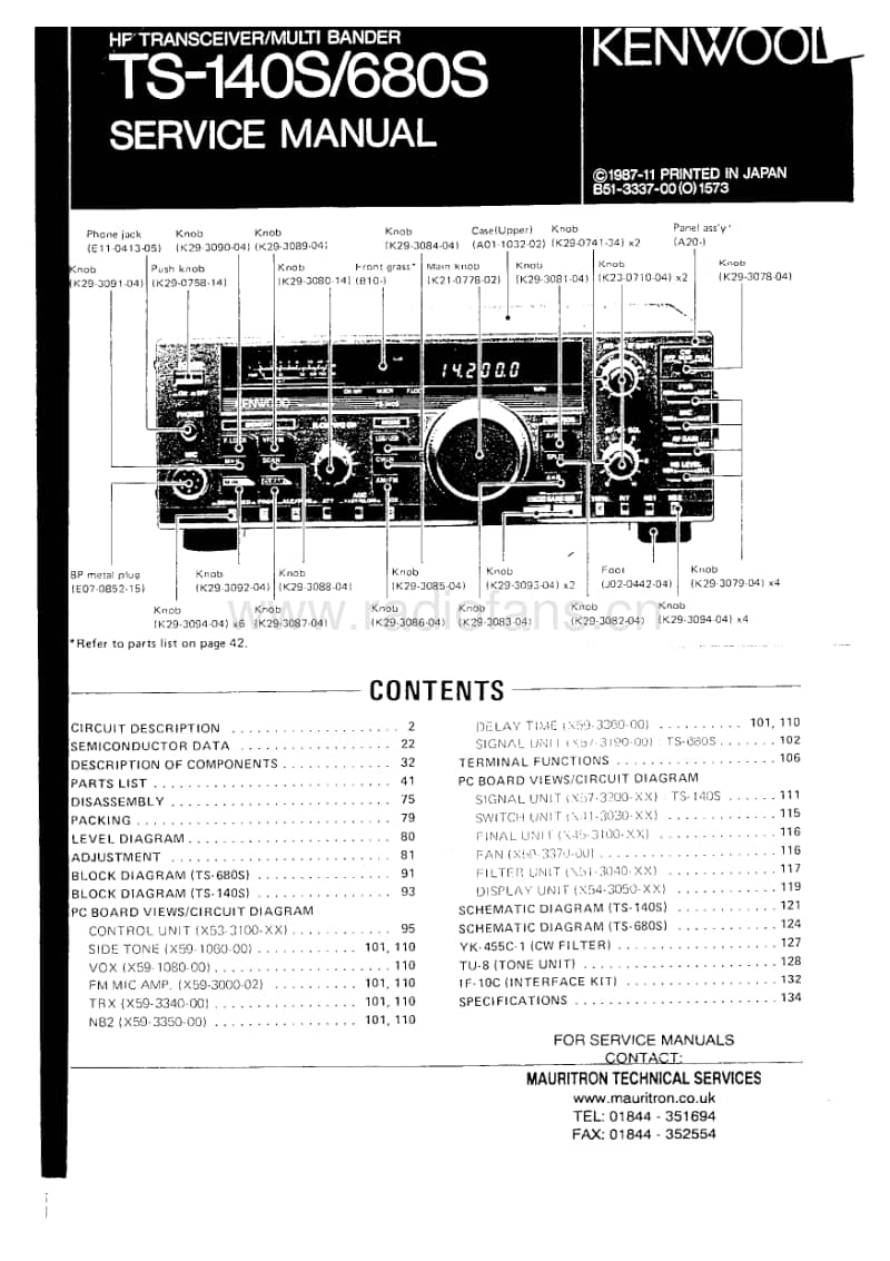 Kenwood-TS-140-S-Service-Manual电路原理图.pdf_第1页