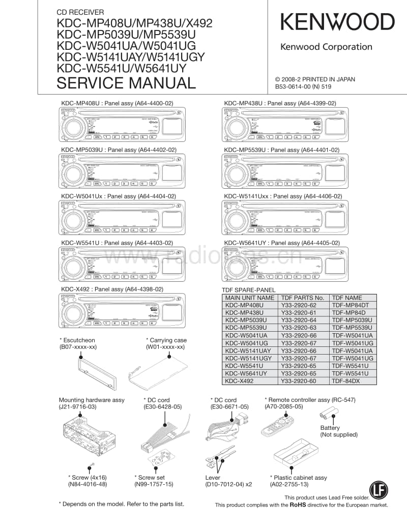 Kenwood-KDCW-5541-U-Service-Manual电路原理图.pdf_第1页