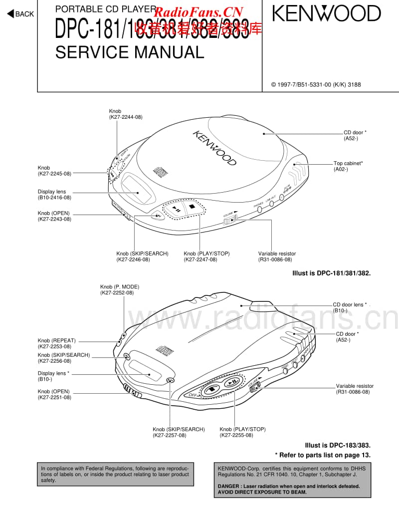 Kenwood-DPC-181-Service-Manual电路原理图.pdf_第1页