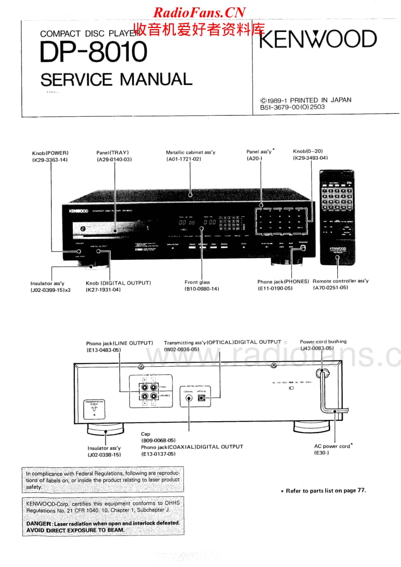 Kenwood-DP-8010-Service-Manual电路原理图.pdf_第1页