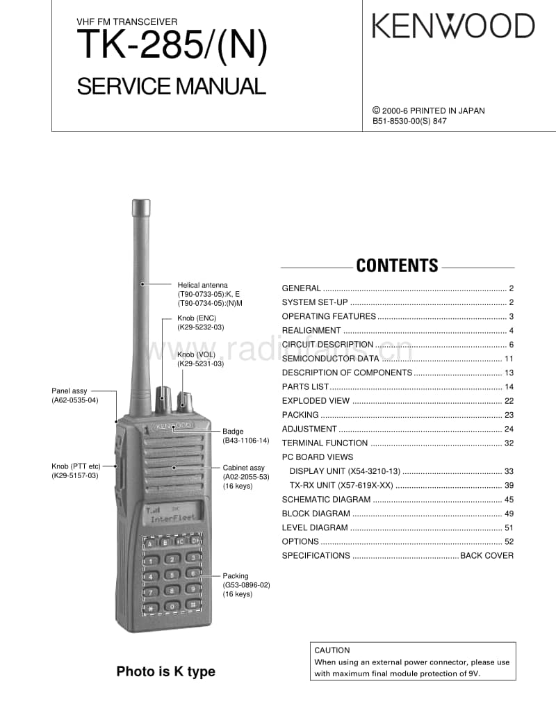 Kenwood-TK-285-Service-Manual电路原理图.pdf_第1页