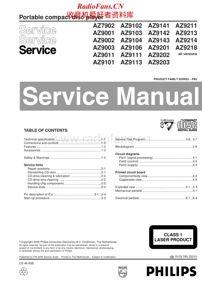 Philips-AZ-9213-Service-Manual电路原理图.pdf_第1页