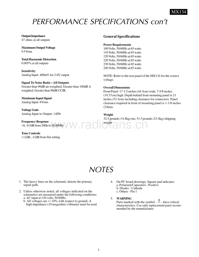 McIntosh-MX-134-Service-Manual电路原理图.pdf_第3页