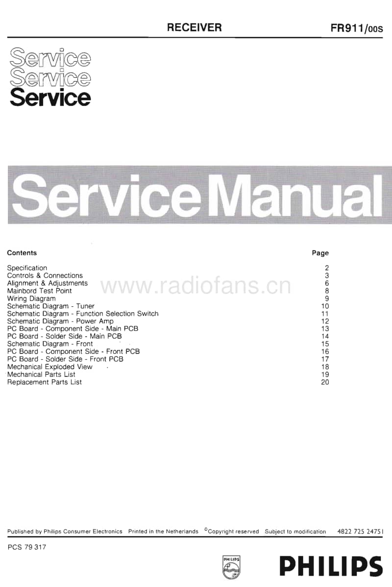 Philips-FR-911-Service-Manual电路原理图.pdf_第1页