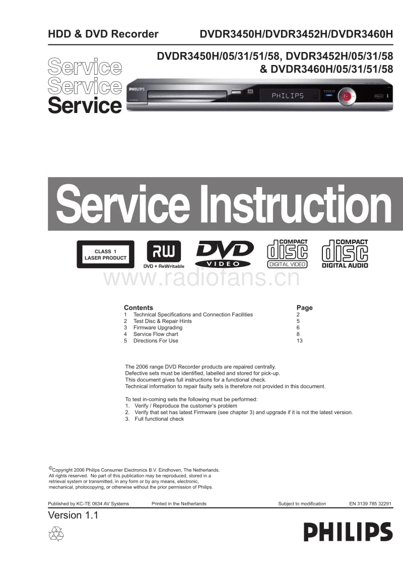 Philips-DVDR-3460-H-Service-Manual电路原理图.pdf_第1页