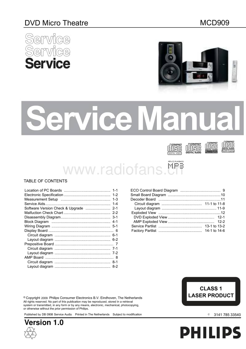 Philips-MCD-909-Service-Manual电路原理图.pdf_第1页