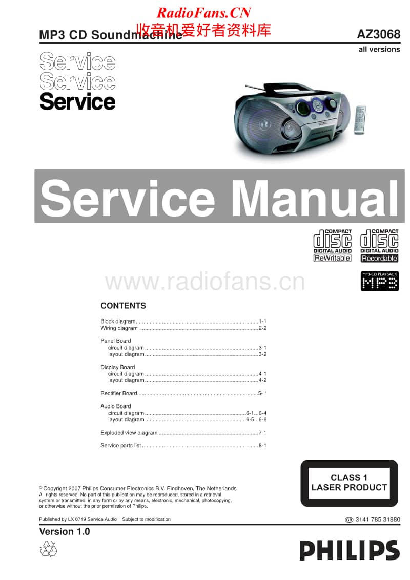 Philips-AZ-3068-Service-Manual电路原理图.pdf_第1页