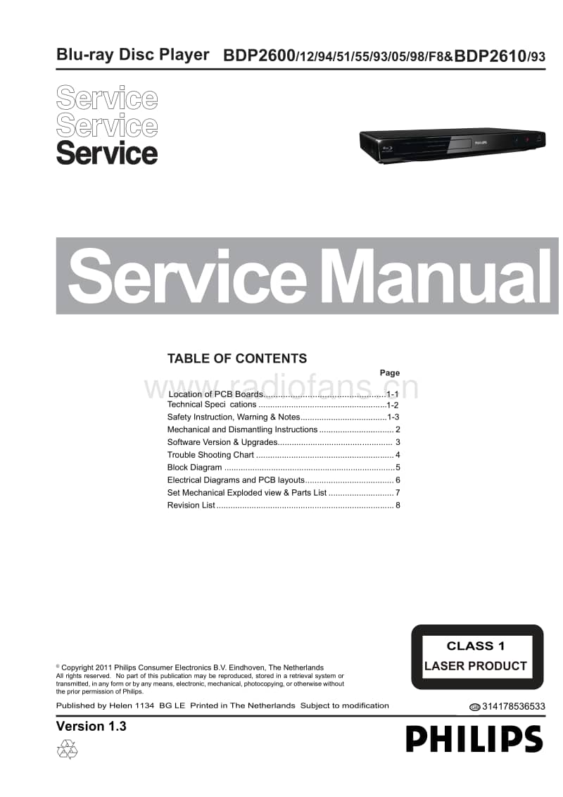 Philips-BDP-2610-Service-Manual电路原理图.pdf_第1页