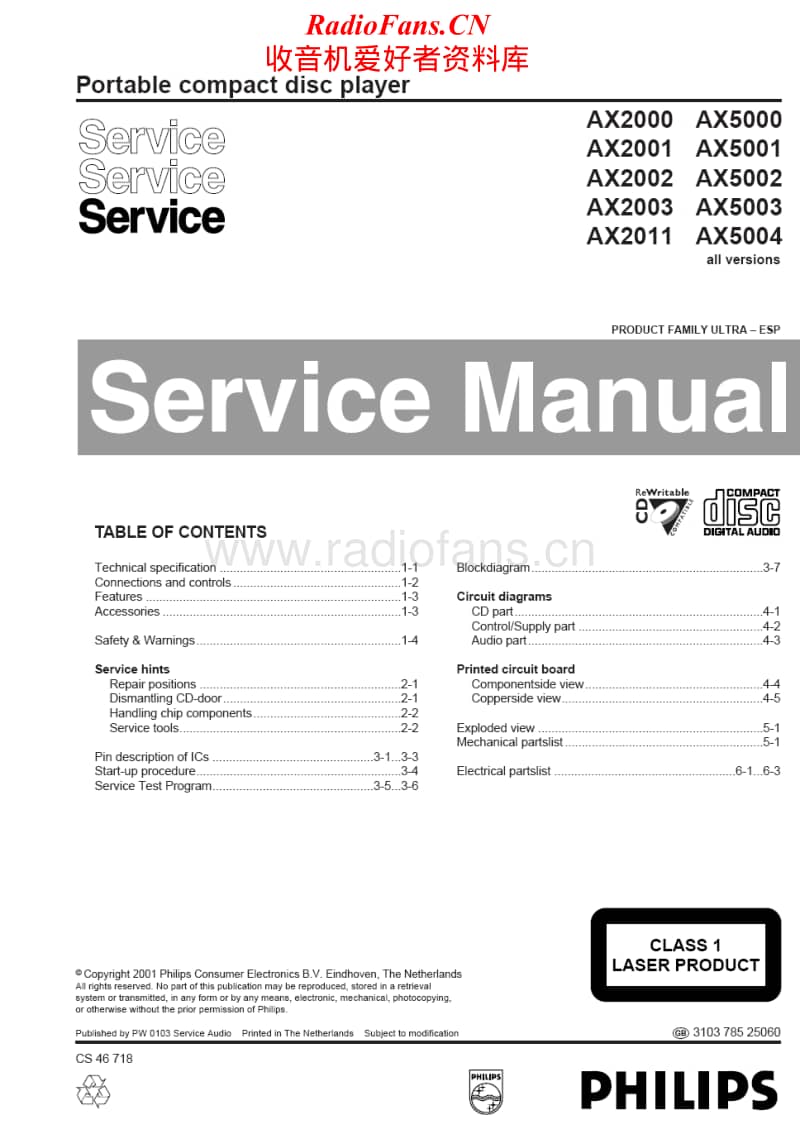 Philips-AX-5001-Service-Manual电路原理图.pdf_第1页