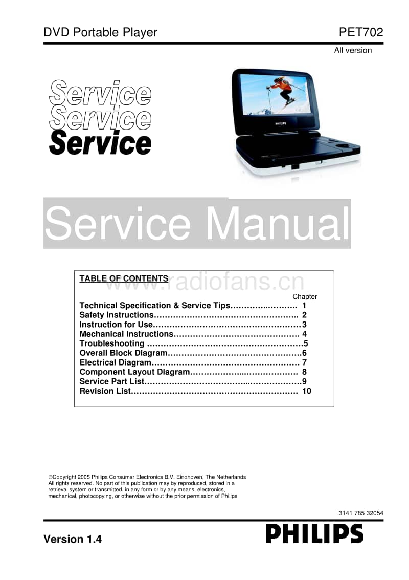 Philips-PET-702-Service-Manual电路原理图.pdf_第1页