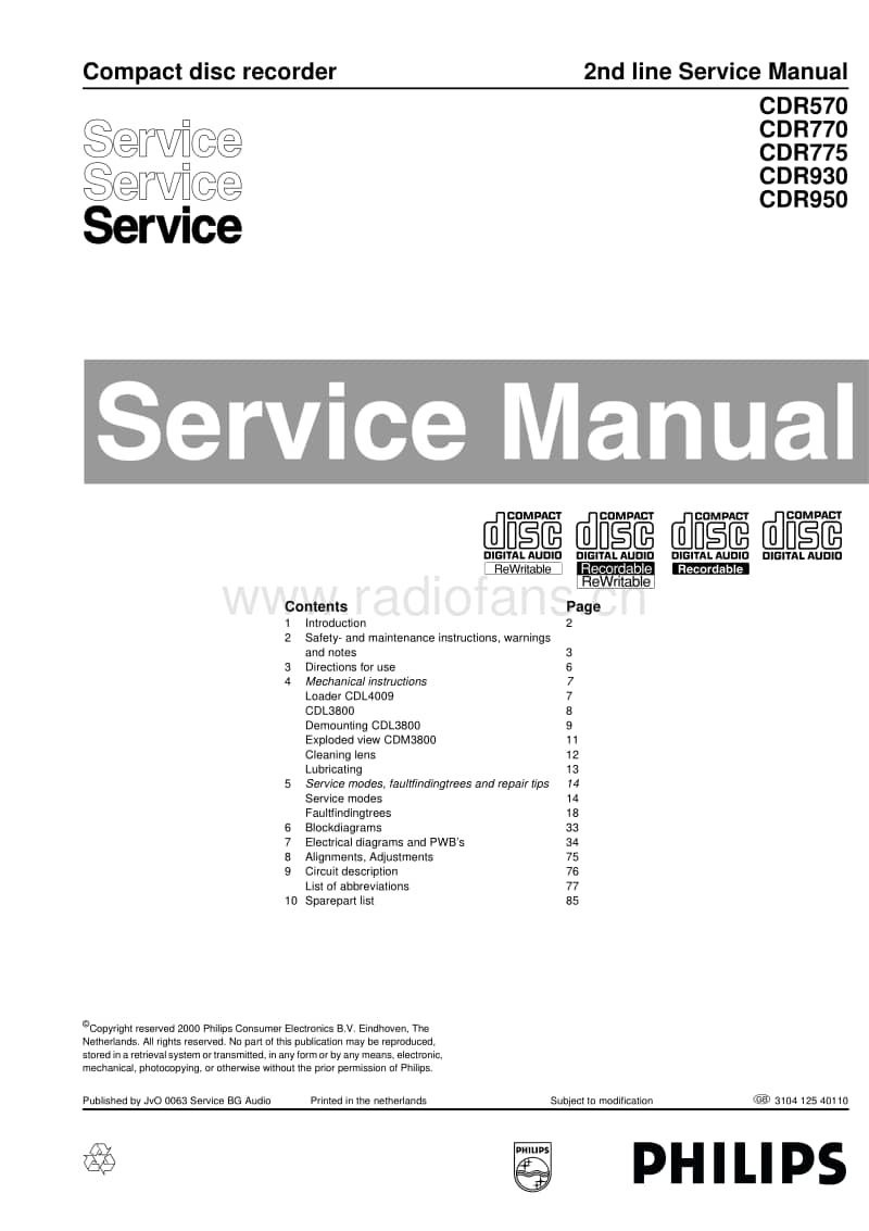 Philips-CDR-570-770-775-930-950-Service-Manual(2)电路原理图.pdf_第1页