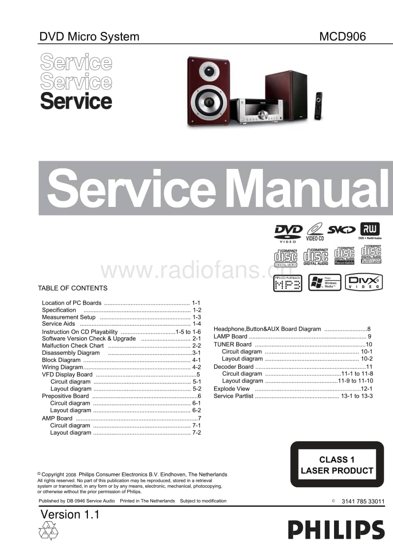 Philips-MCD-906-Service-Manual电路原理图.pdf_第1页