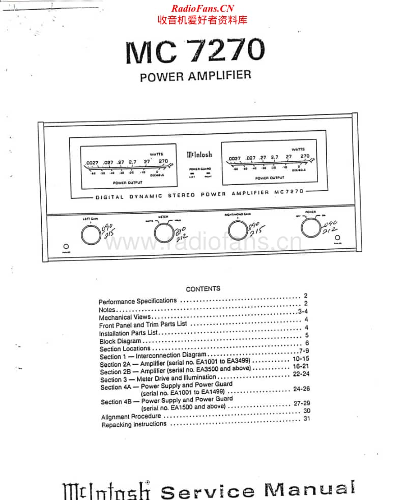 McIntosh-MC-7270-Service-Manual电路原理图.pdf_第1页