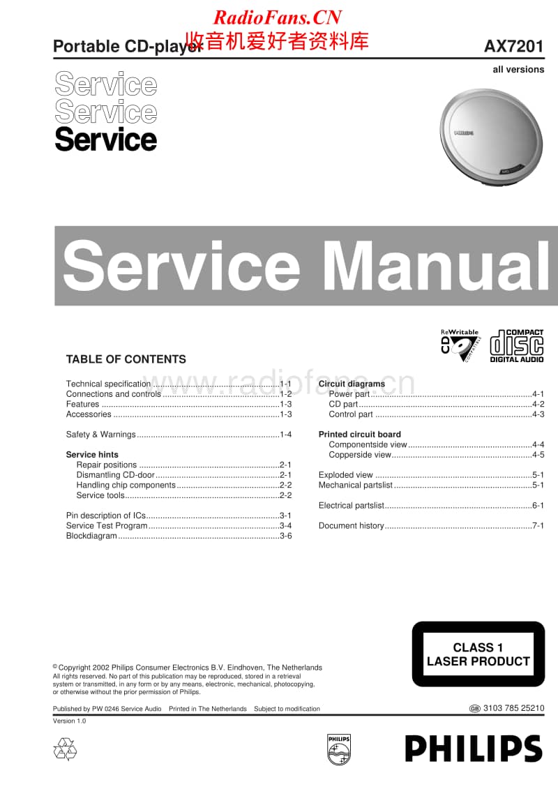 Philips-AX-7201-Service-Manual电路原理图.pdf_第1页