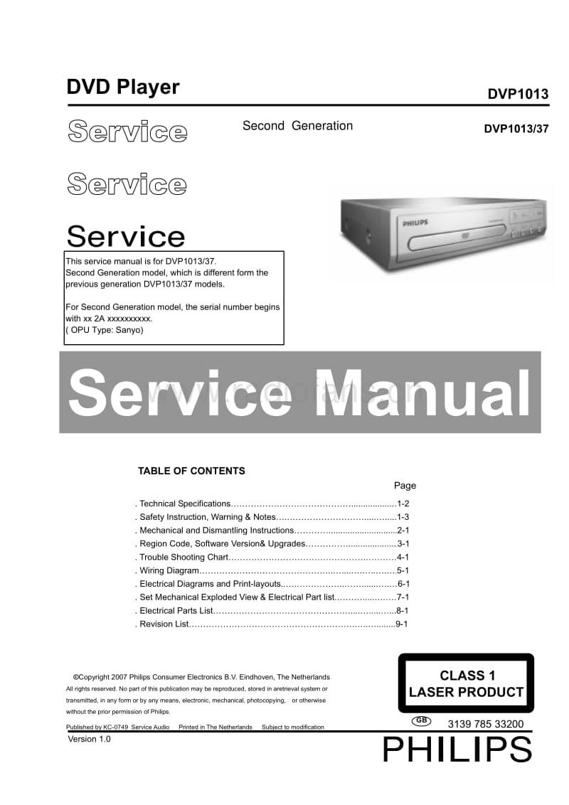 Philips-DVP-1013-Service-Manual电路原理图.pdf_第1页