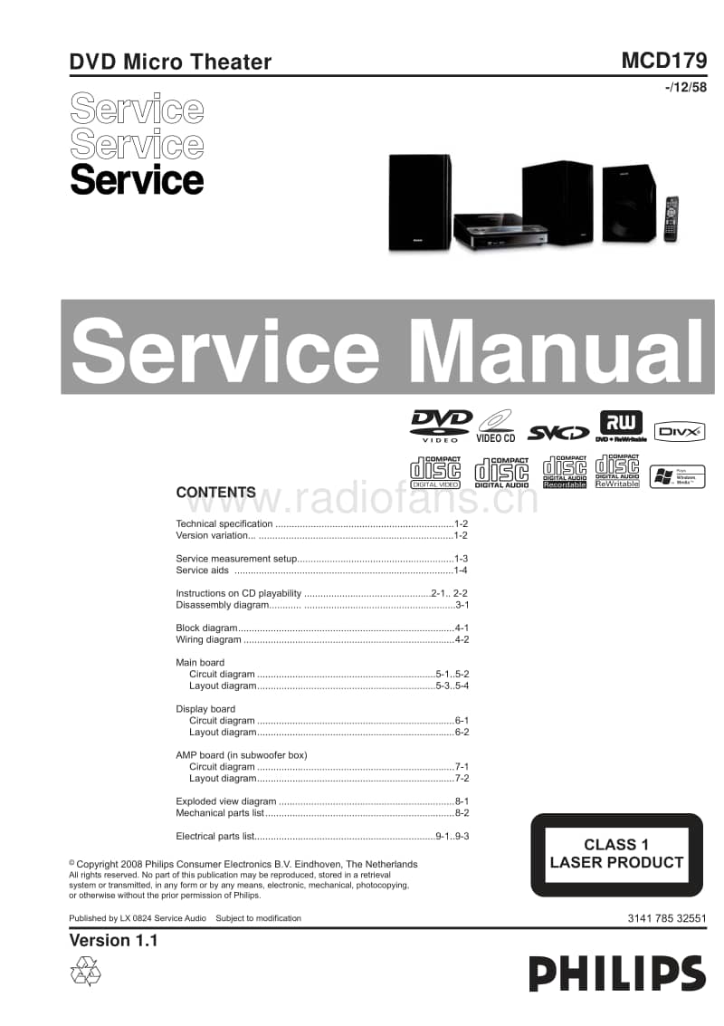 Philips-MCD-179-Service-Manual电路原理图.pdf_第1页