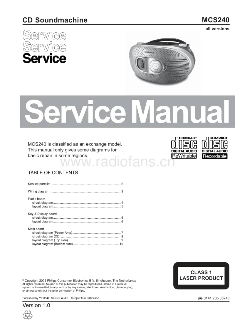 Philips-MCS-240-Service-Manual电路原理图.pdf_第1页