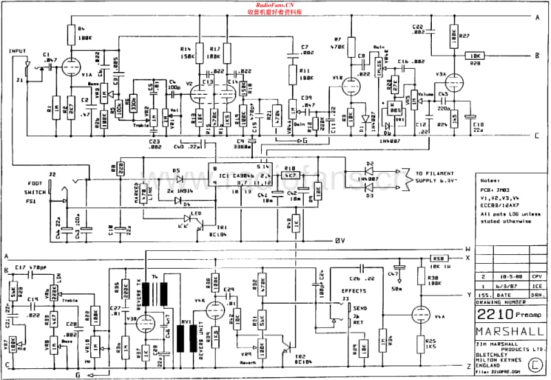 Marshall-2210-JCM800-Split-Channel-Reverb-100W-Schematic电路原理图.pdf_第1页