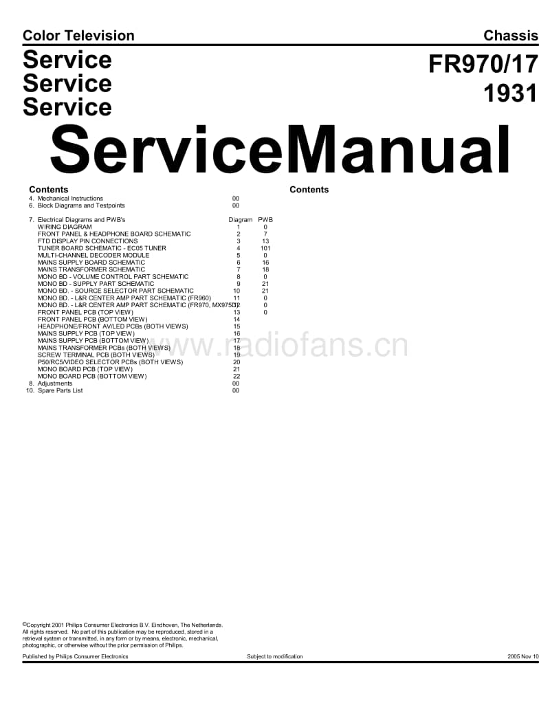 Philips-FR-970-Service-Manual电路原理图.pdf_第1页