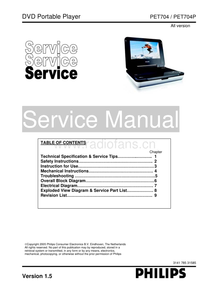 Philips-PET-704-P-Service-Manual电路原理图.pdf_第1页