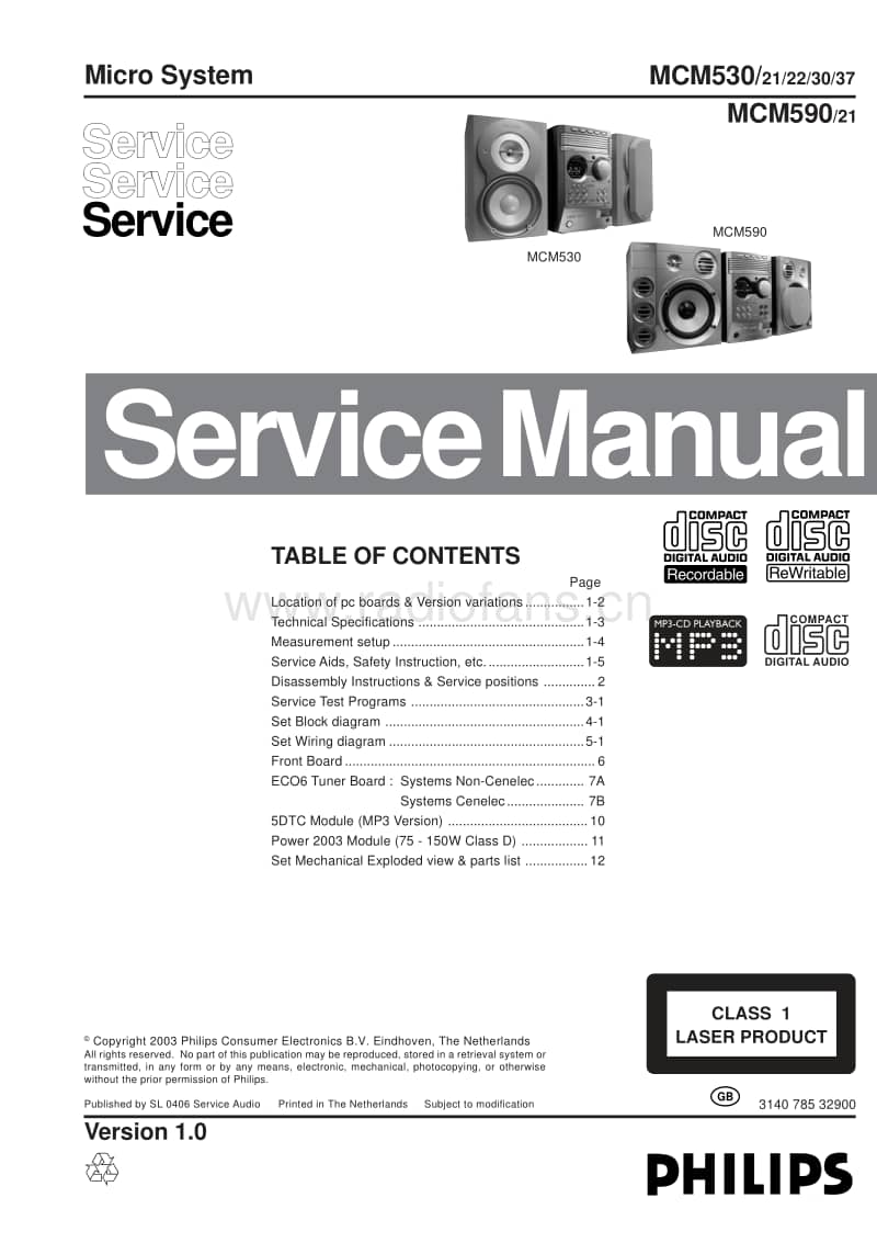 Philips-MCM-530-Service-Manual电路原理图.pdf_第1页