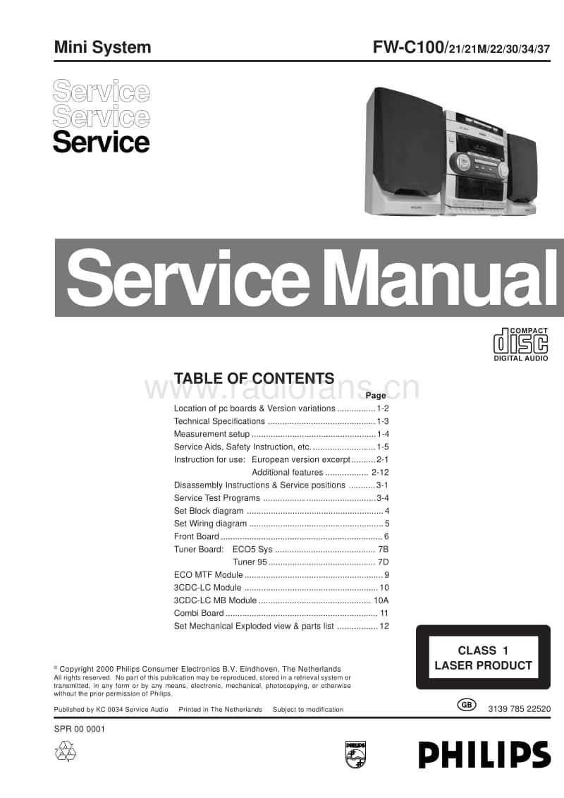 Philips-FWC-100-Service-Manual电路原理图.pdf_第1页