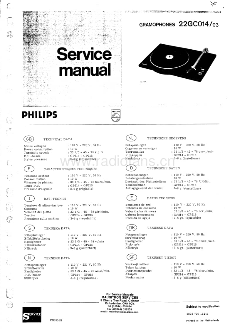 Philips-22-GA-214-Service-Manual电路原理图.pdf_第3页