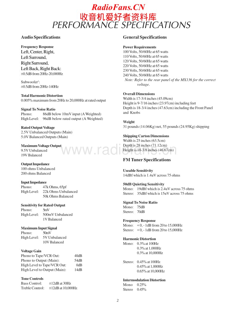 McIntosh-MX-136-Service-Manual电路原理图.pdf_第2页