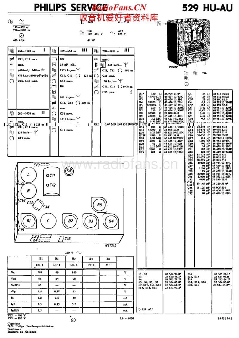 Philips-529-HU-Service-Manual电路原理图.pdf_第1页