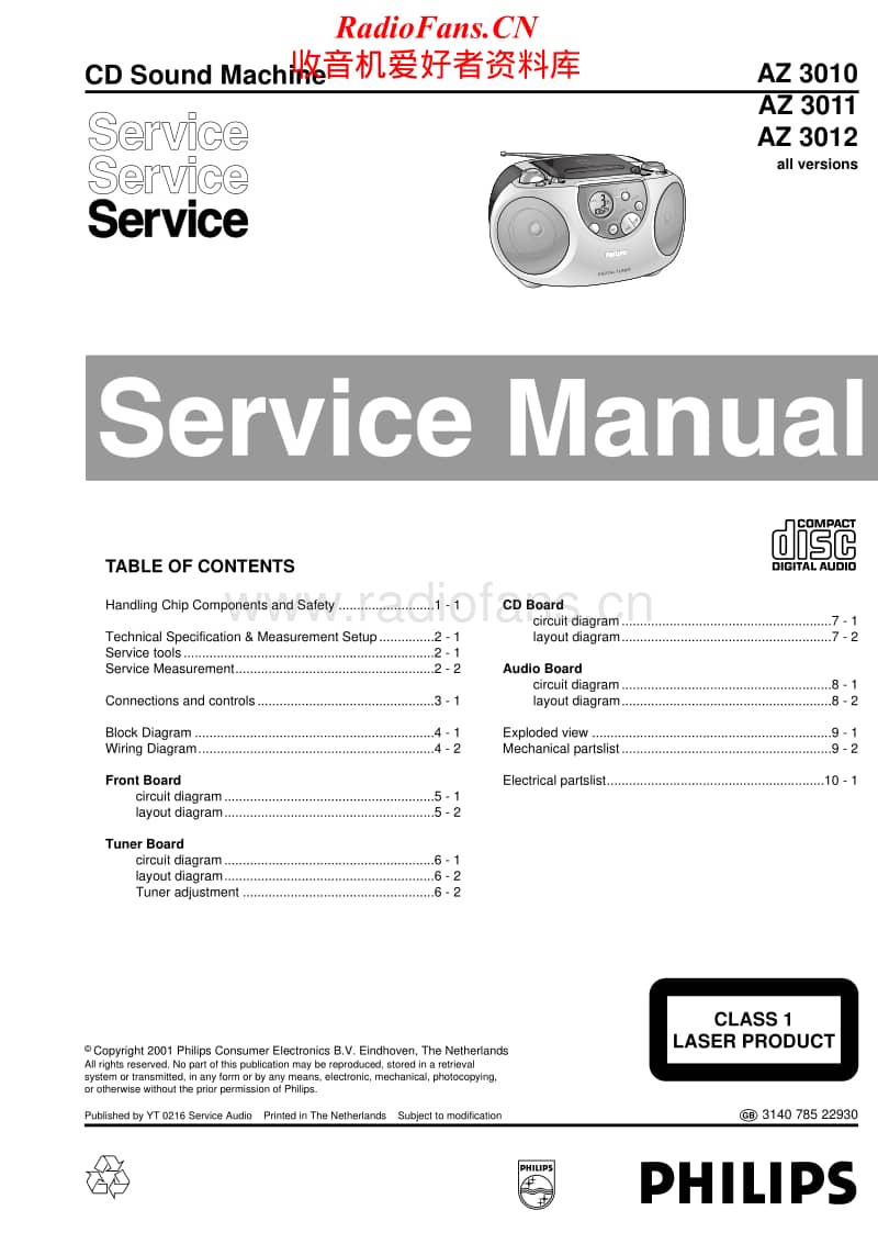 Philips-AZ-3012-Service-Manual电路原理图.pdf_第1页