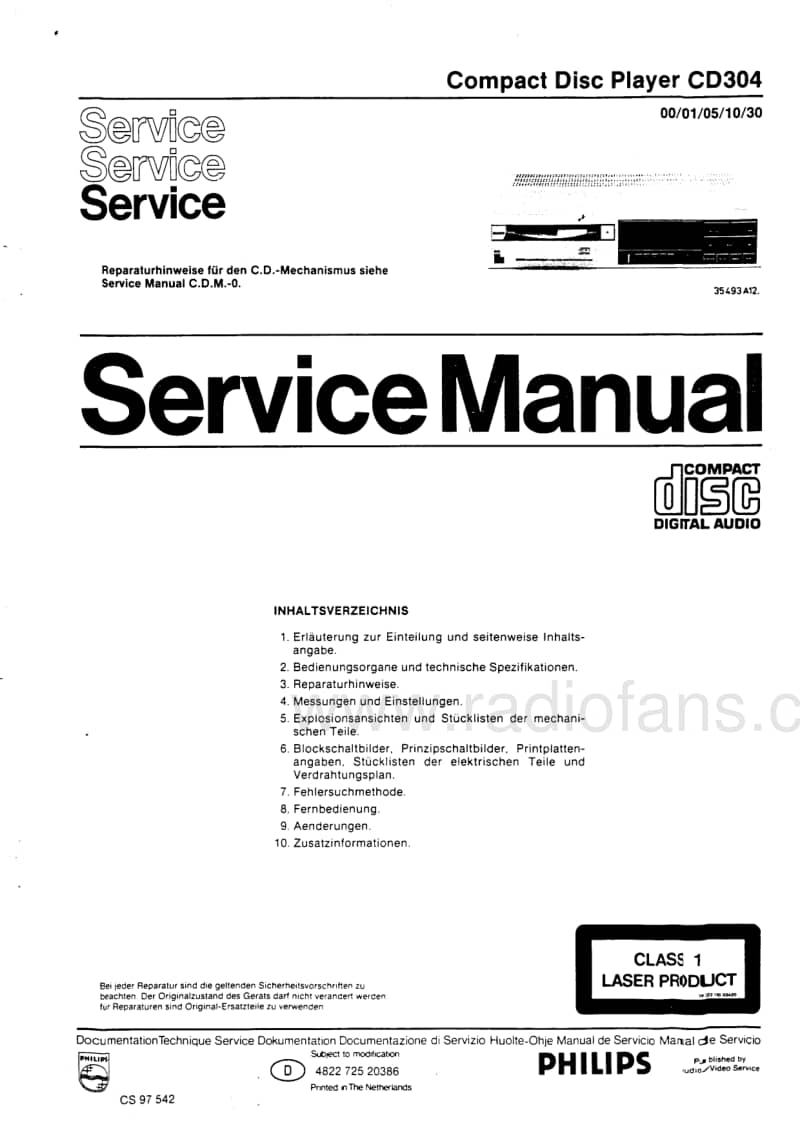 Philips-CD-304-Service-Manual电路原理图.pdf_第1页